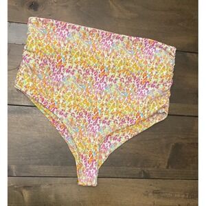 Salty Honey High Waisted Cheeky Swim Bottoms Floral Print Size Large